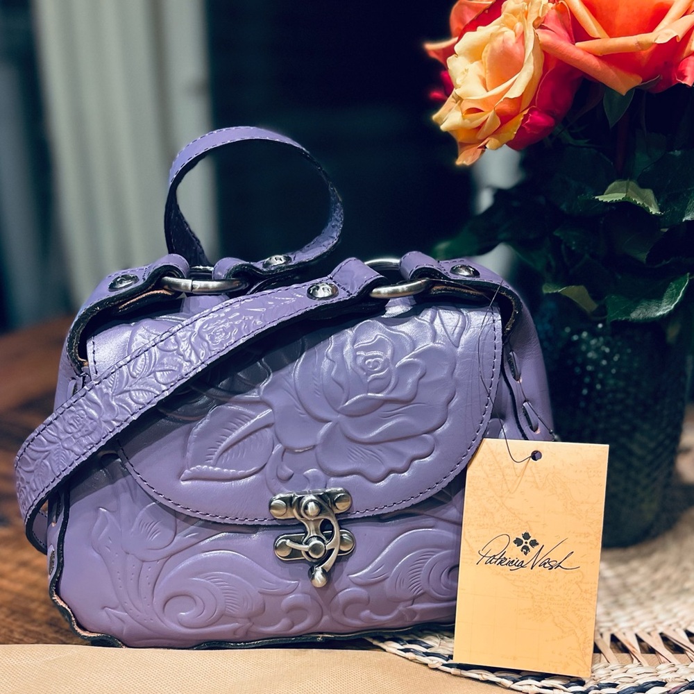 Patricia Nash Purple Embossed Crossbody Bag